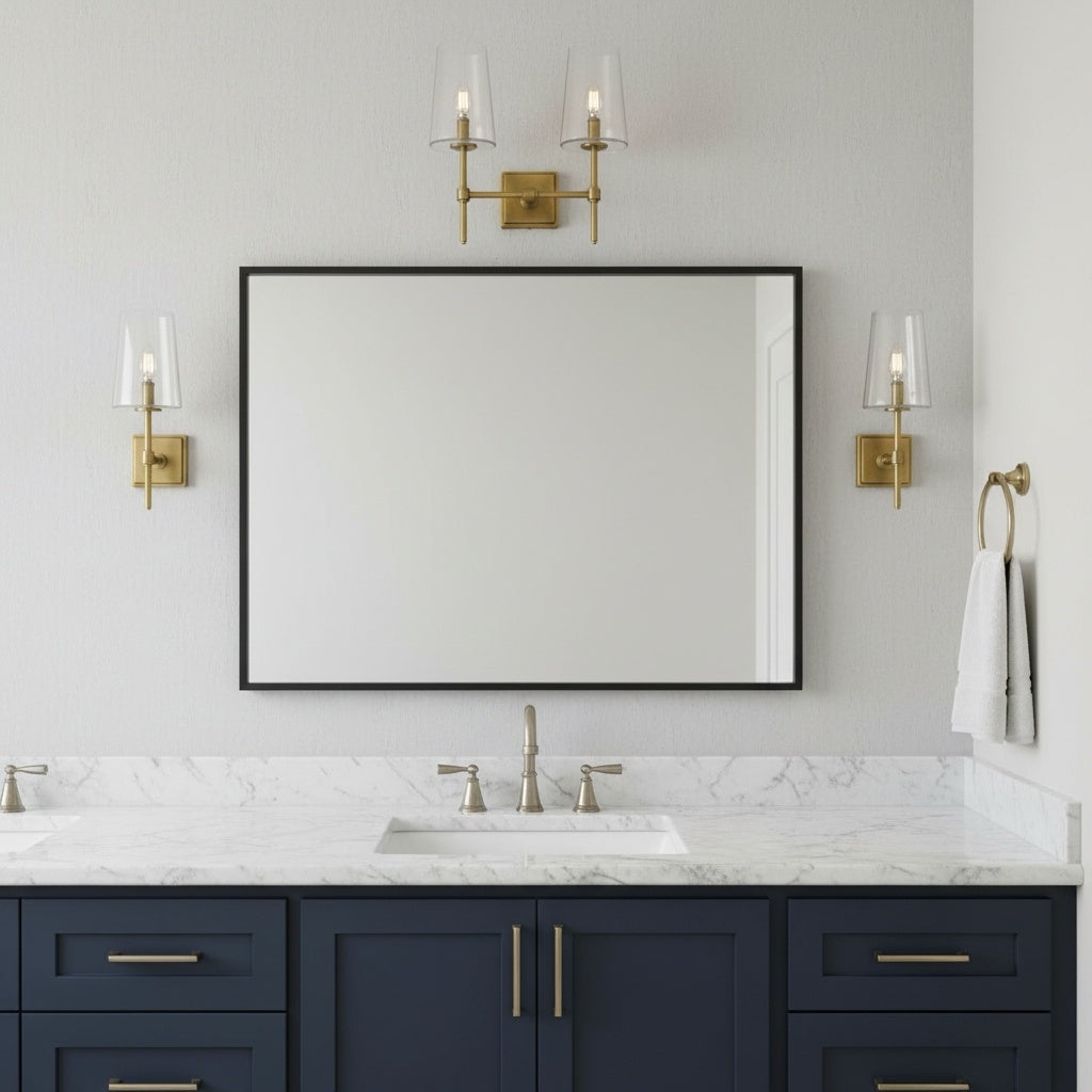 Derlina Clear Glass Sconce - Elegant Single To Triple Vanity Sconce