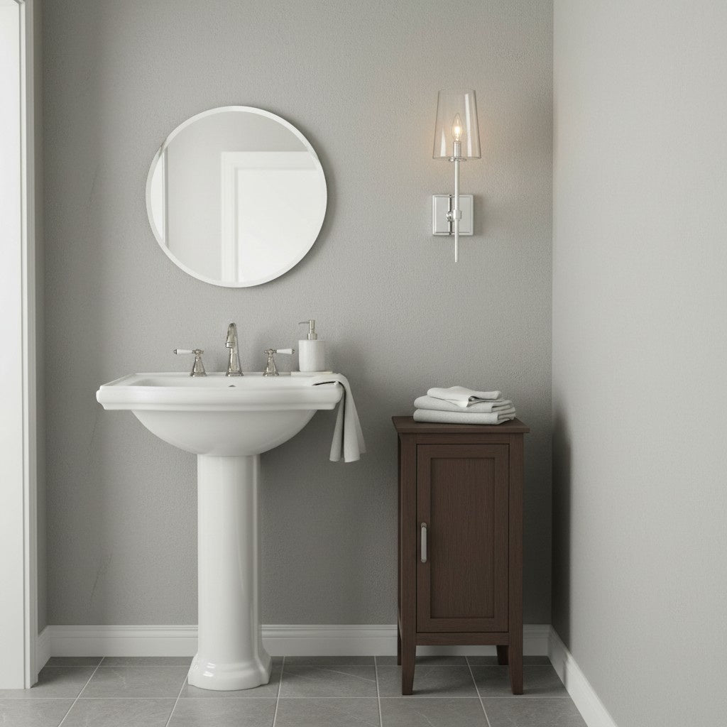 Derlina Clear Glass Sconce - Elegant Single To Triple Vanity Sconce