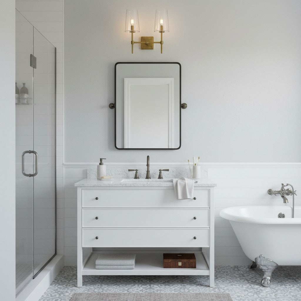 Derlina Clear Glass Sconce - Elegant Single To Triple Vanity Sconce