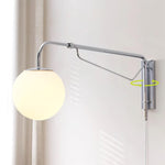 Bild in Gallery-Viewer laden, Chrome Pivot-Arm Globe Plug-In Wall Lamp product view