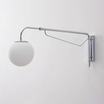 Bild in Gallery-Viewer laden, Chrome Pivot-Arm Globe Plug-In Wall Lamp product view