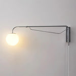 Bild in Gallery-Viewer laden, Chrome Pivot-Arm Globe Plug-In Wall Lamp product view