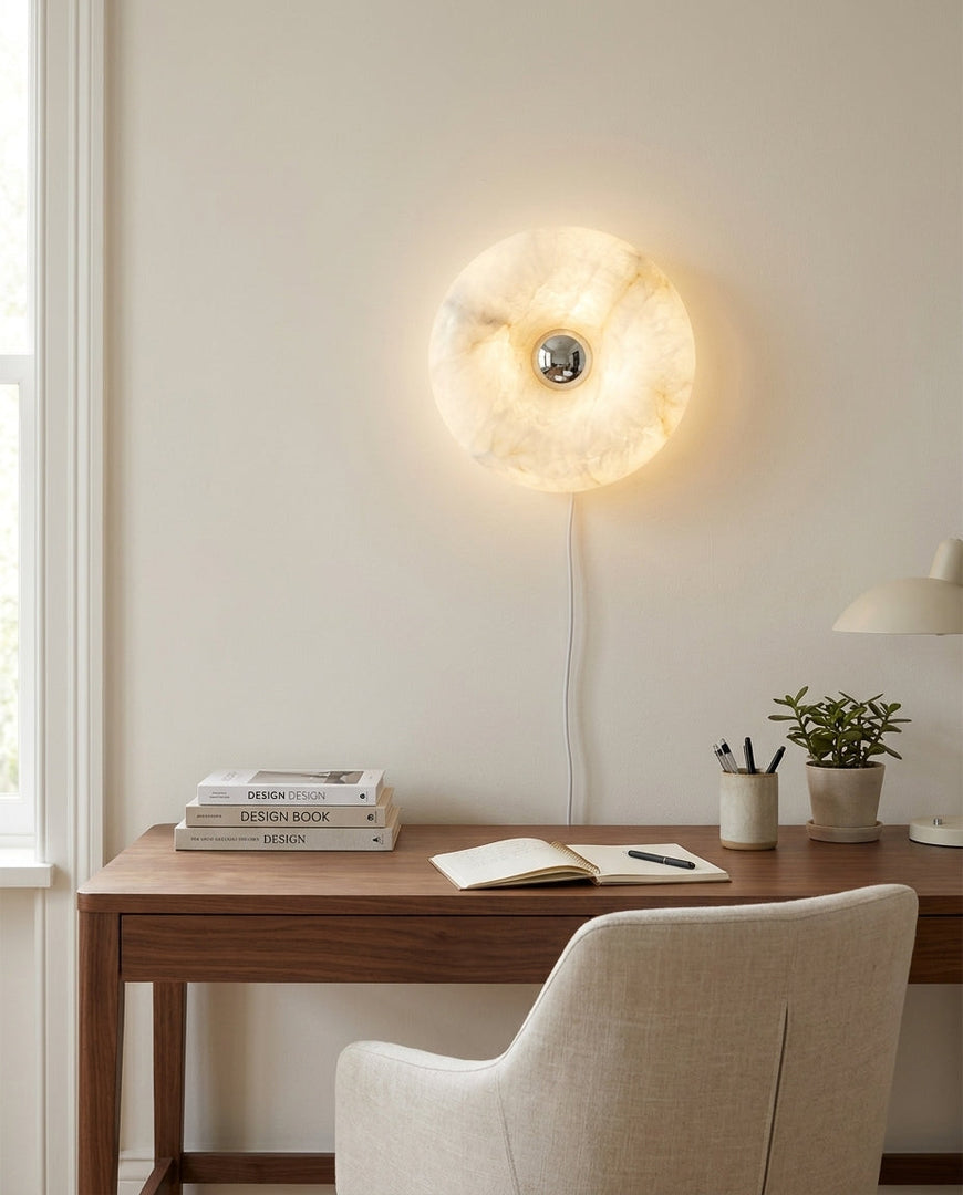 Ring Alabaster Plug-In Wall Sconce - product view 7