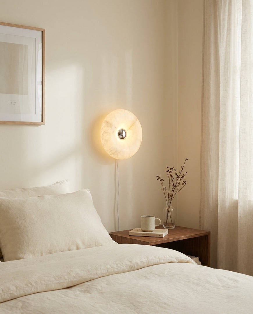 Ring Alabaster Plug-In Wall Sconce - product view 3