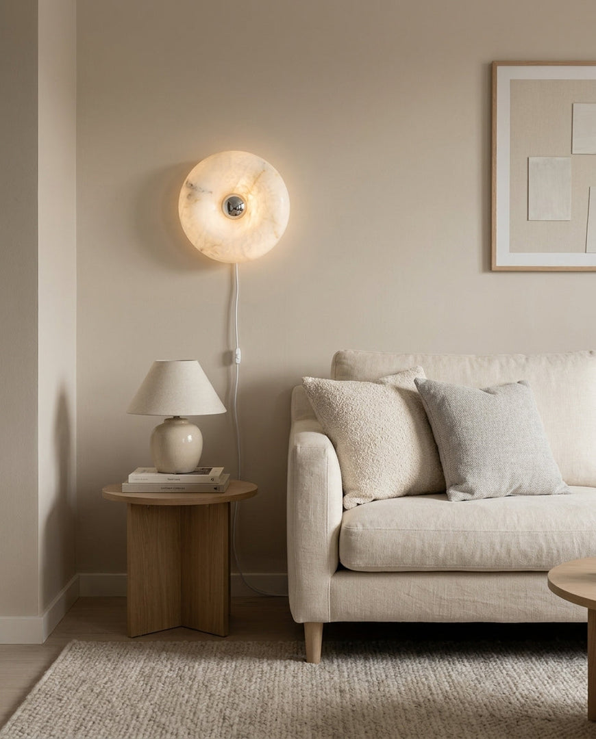 Ring Alabaster Plug-In Wall Sconce - product view 10