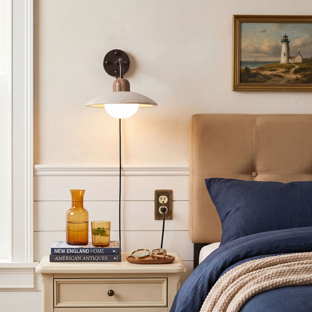 Dome Arm Travertine Plug-In Wall Light - product image 6
