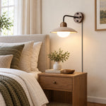 Load image into Gallery viewer, Dome Arm Travertine Plug-In Wall Light - product image 7