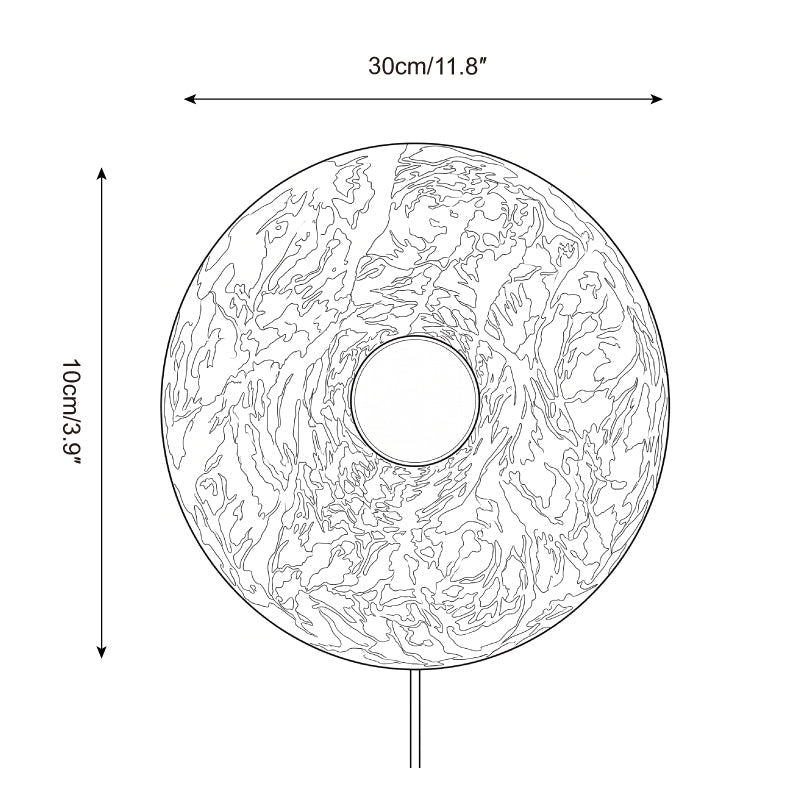 Ring Alabaster Plug-In Wall Sconce - dimension drawing 5