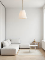 Charger l&#39;image dans la visionneuse de galerie, Suspension moderne en tissu - Abat-jour tambour conique pour une lueur douce
