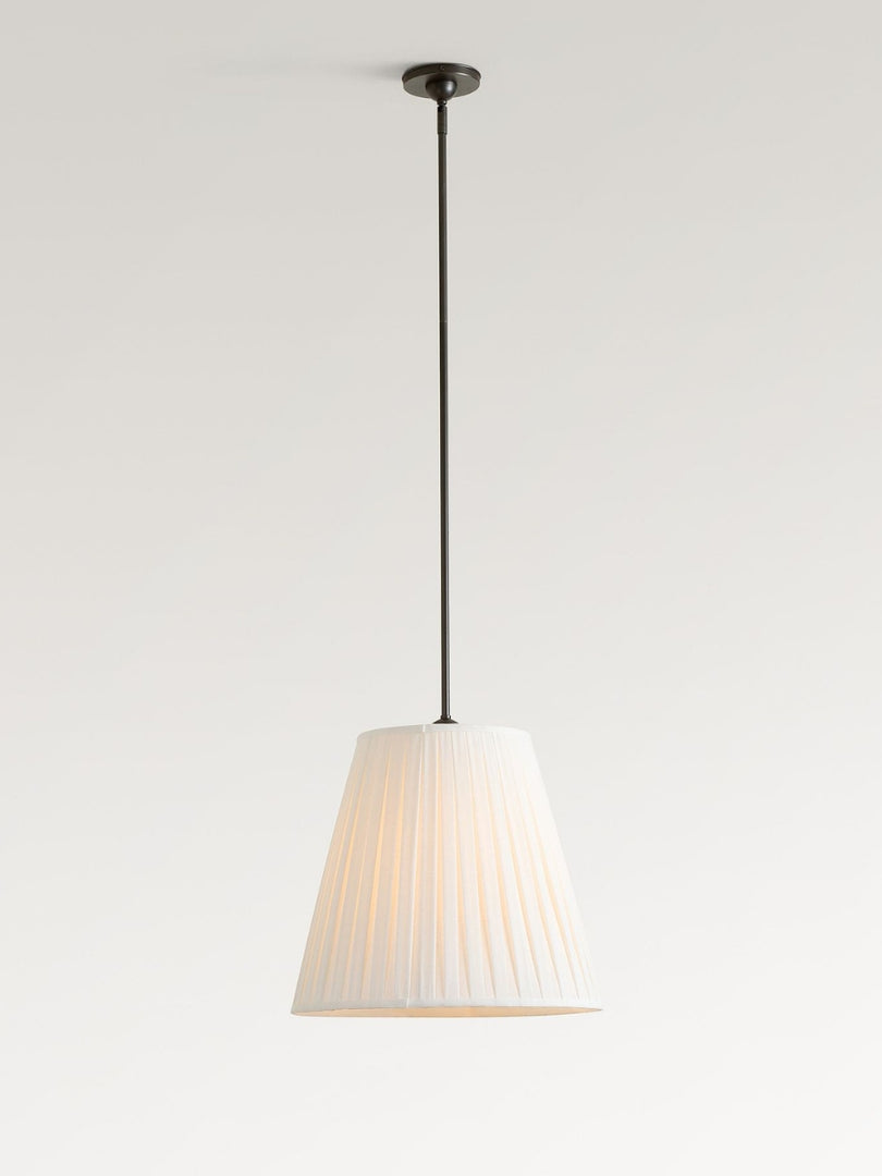 Suspension moderne en tissu - Abat-jour tambour conique pour une lueur douce