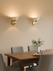 Calvor Porcelain Cone Wall Sconce - Elegant Ceramic And Brass Fixture