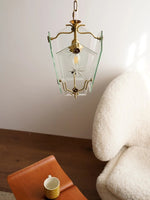 Load image into Gallery viewer, Elegant Glass Pendant Lamp - Brass Frame and Decorative Glass
