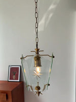Load image into Gallery viewer, Elegant Glass Pendant Lamp - Brass Frame and Decorative Glass
