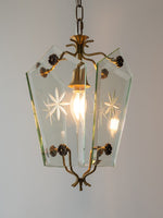 Load image into Gallery viewer, Elegant Glass Pendant Lamp - Brass Frame and Decorative Glass
