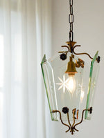 Load image into Gallery viewer, Elegant Glass Pendant Lamp - Brass Frame and Decorative Glass
