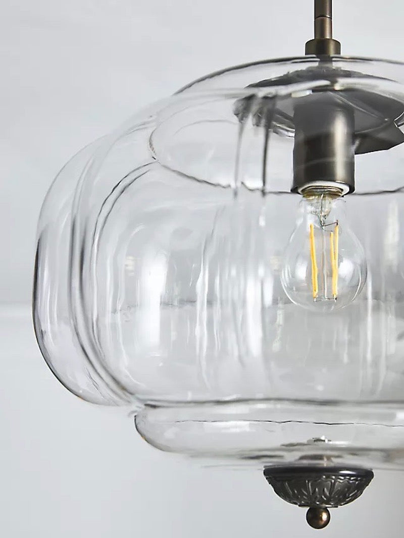 Vintage Glass Outdoor Semi Flush Mount Eloise Pendant Lamp