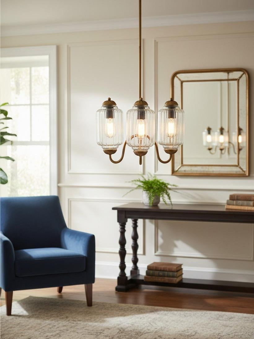 Eloise Chandelier – Milk Glass Chandelier in a Vintage Style Finish