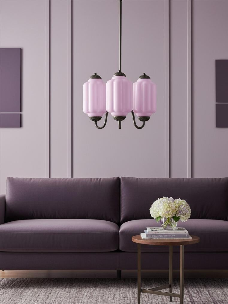 Eloise Chandelier – Milk Glass Chandelier in a Vintage Style Finish