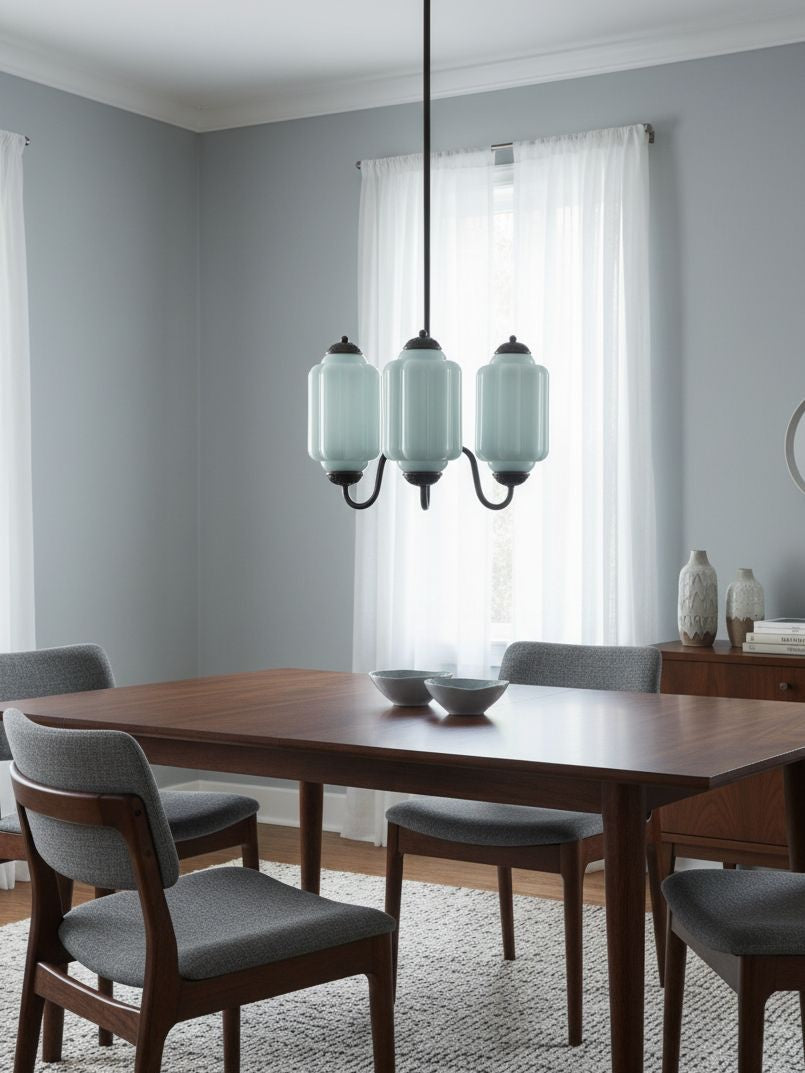 Eloise Chandelier – Milk Glass Chandelier in a Vintage Style Finish