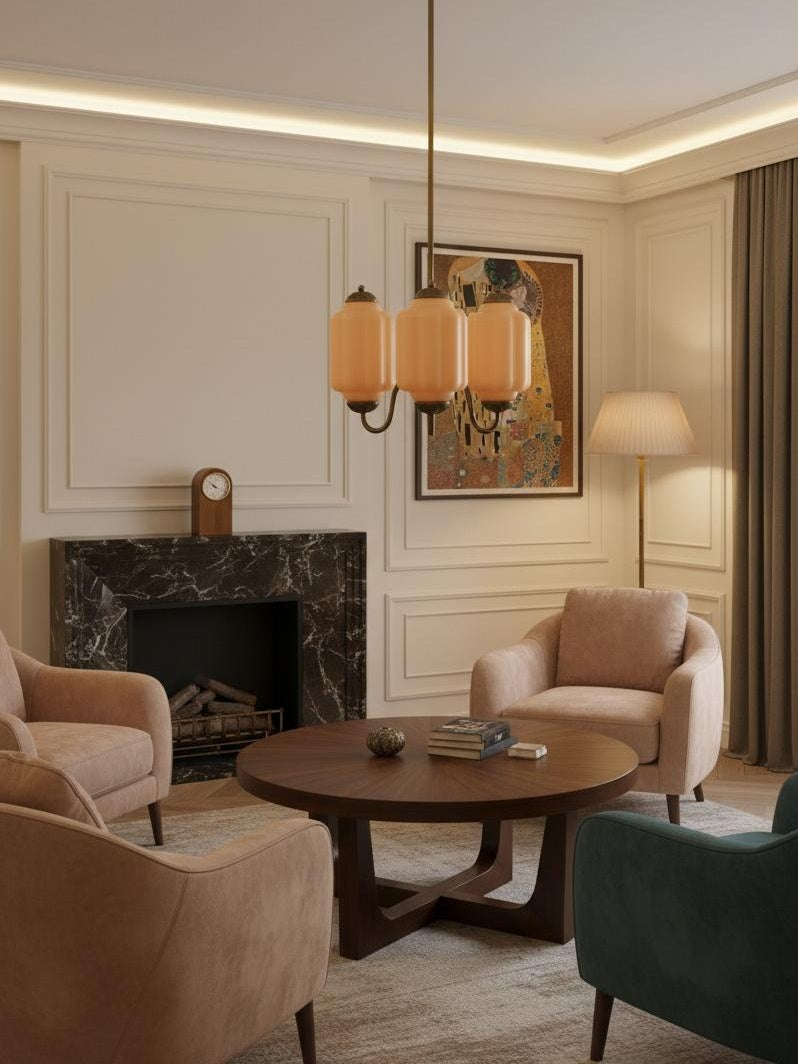 Eloise Chandelier – Milk Glass Chandelier in a Vintage Style Finish