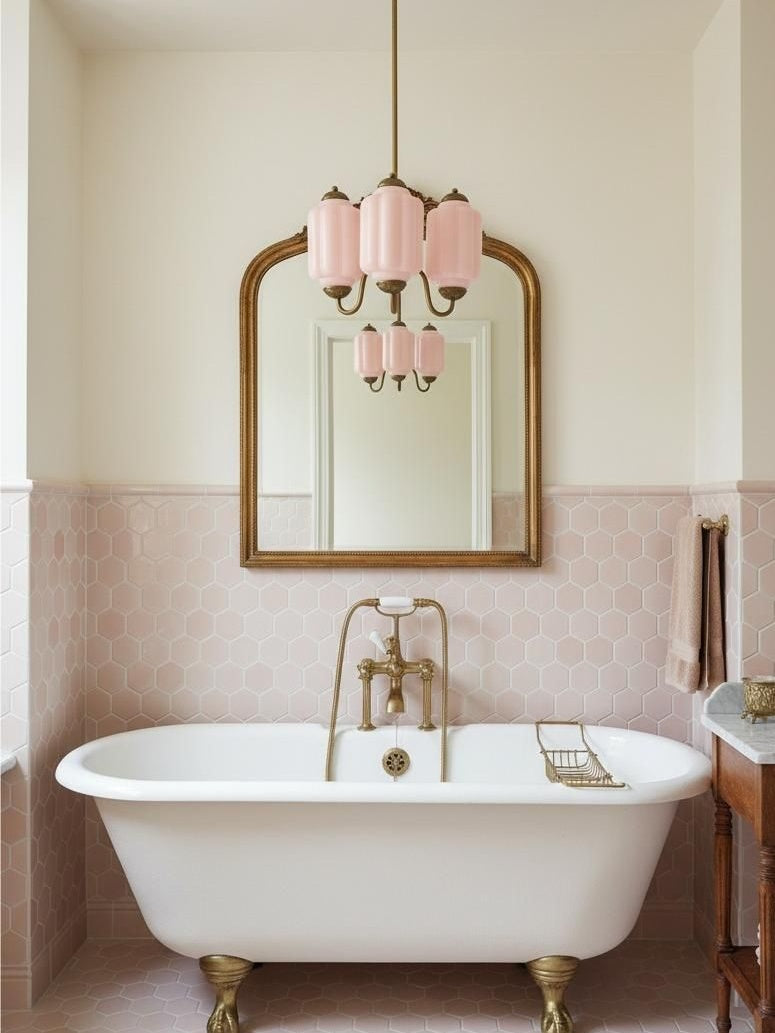 Eloise Chandelier – Milk Glass Chandelier in a Vintage Style Finish