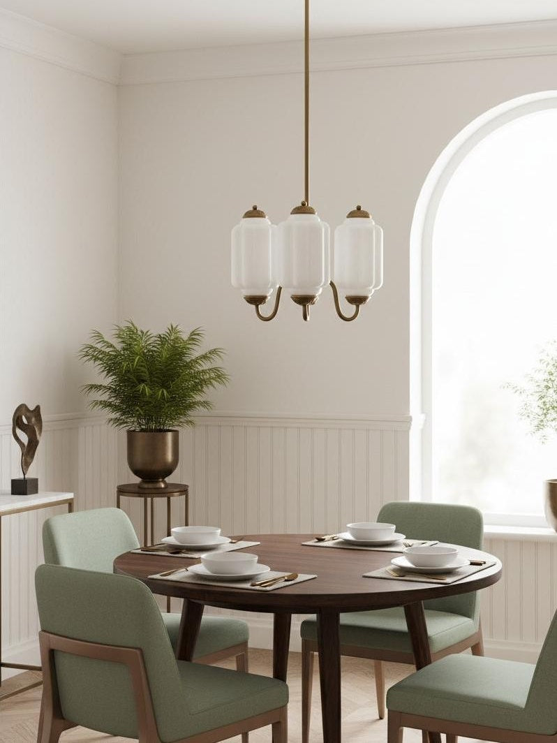 Eloise Chandelier – Milk Glass Chandelier in a Vintage Style Finish