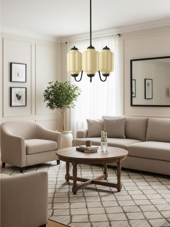 Eloise Chandelier – Milk Glass Chandelier in a Vintage Style Finish