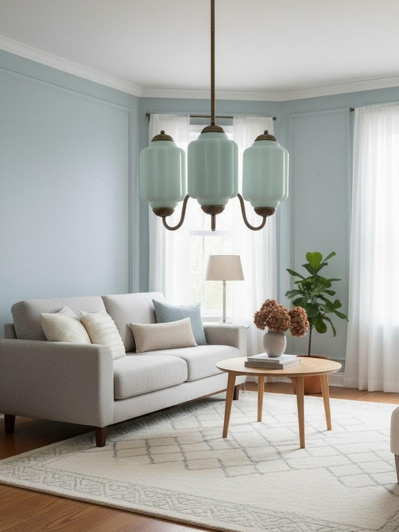 Eloise Chandelier – Milk Glass Chandelier in a Vintage Style Finish