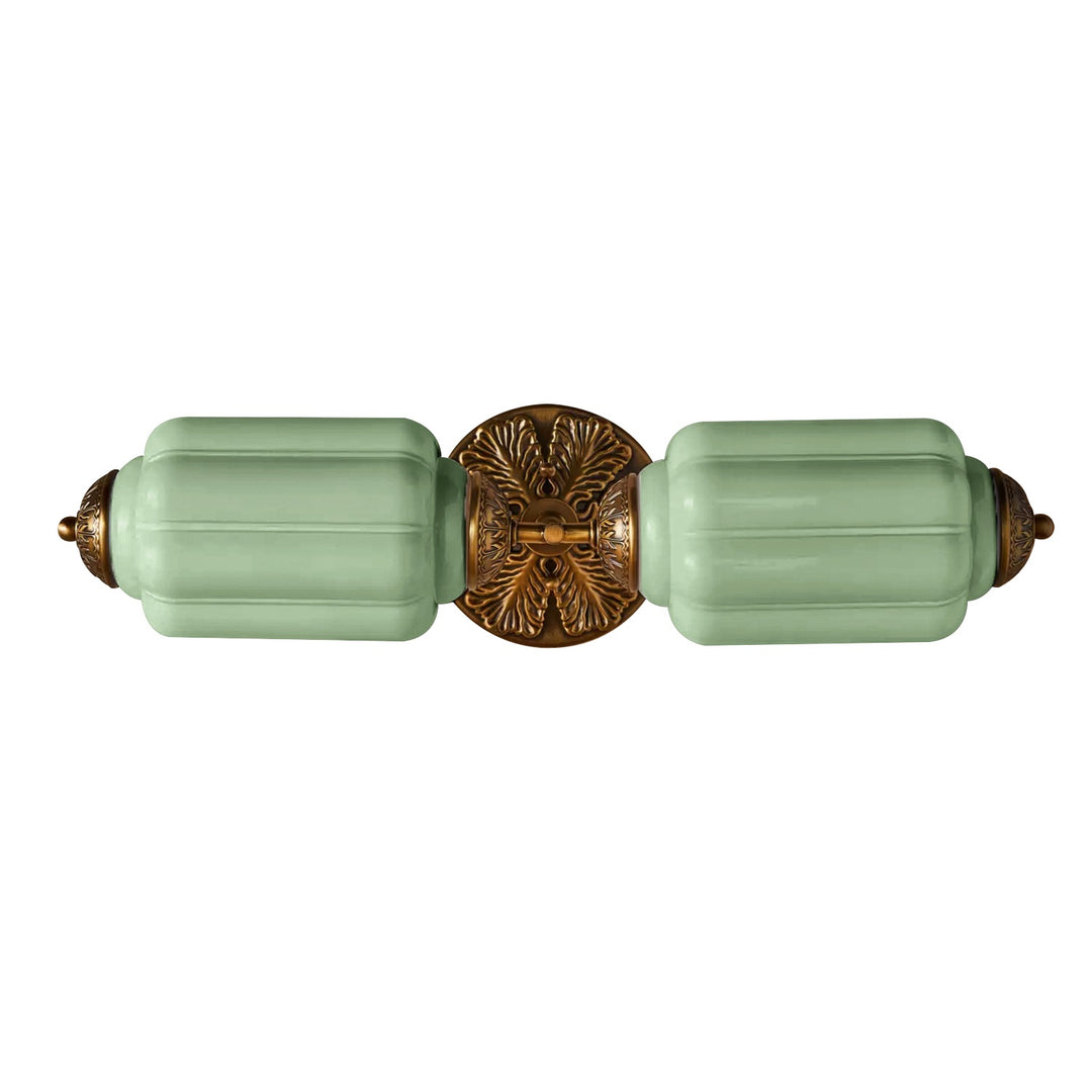 American Vintage Glass Lantern Shaped Horizontal Eloise Wall Sconce