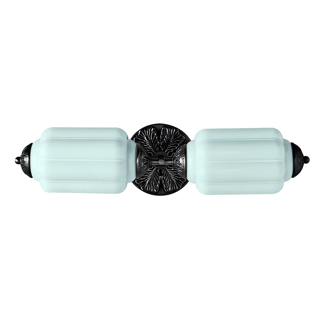 American Vintage Glass Lantern Shaped Horizontal Eloise Wall Sconce