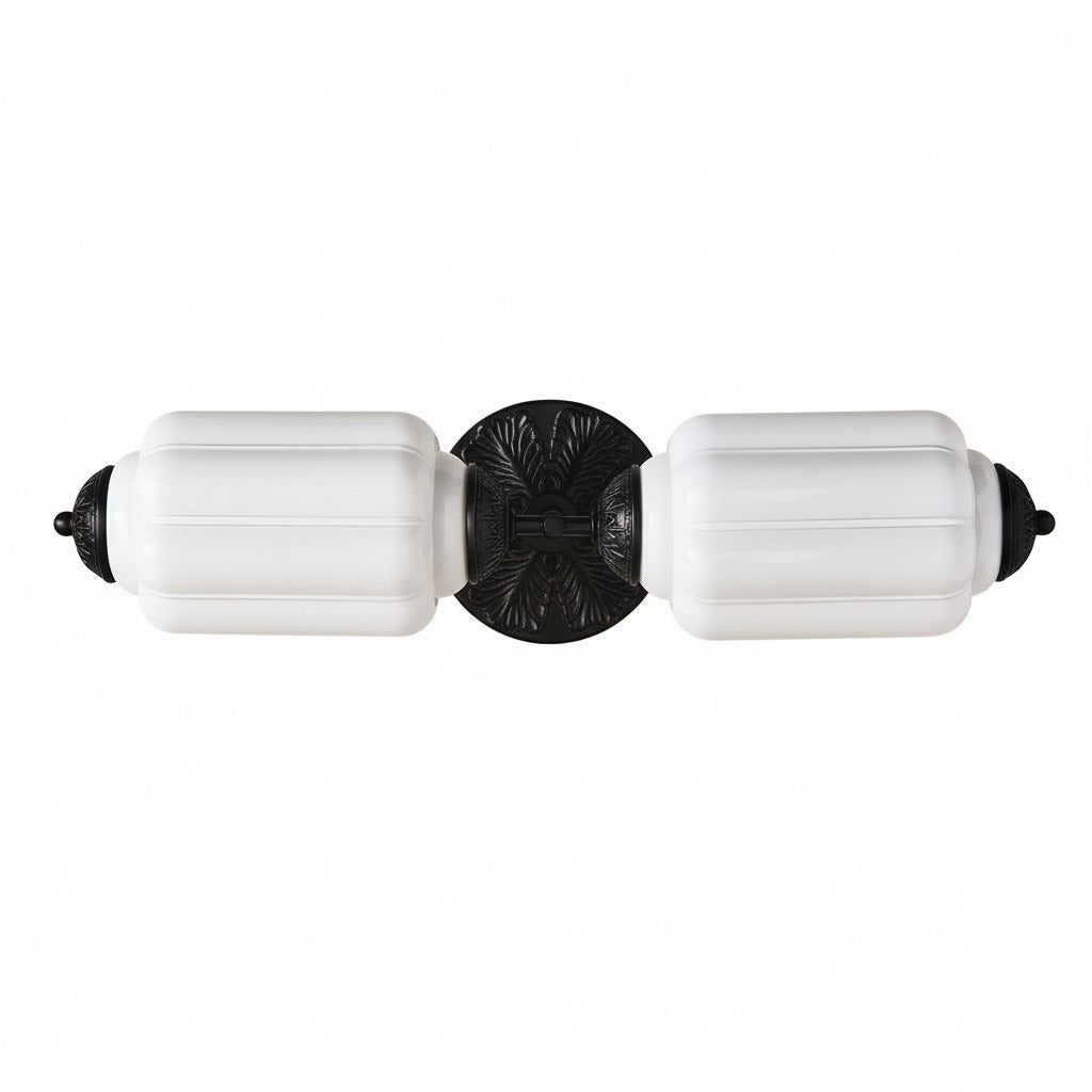 American Vintage Glass Lantern Shaped Horizontal Eloise Wall Sconce