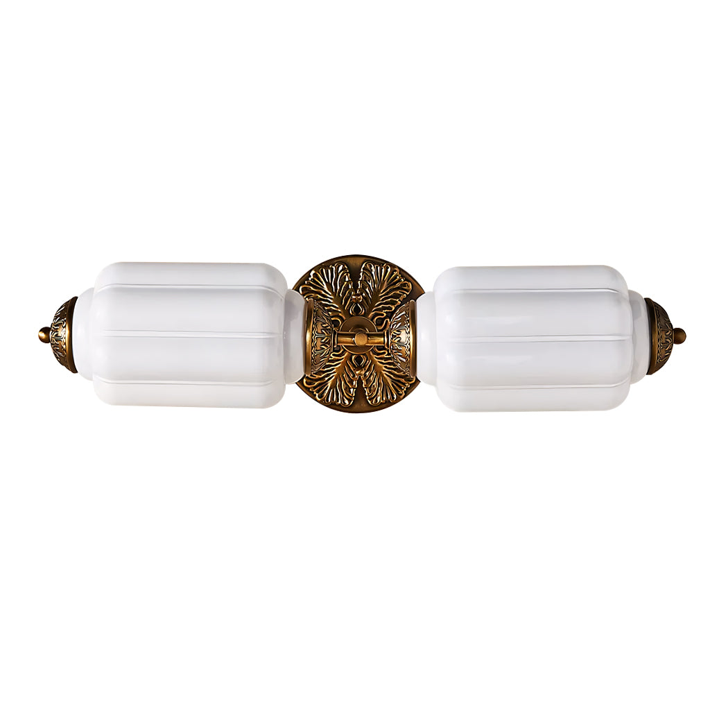 American Vintage Glass Lantern Shaped Horizontal Eloise Wall Sconce