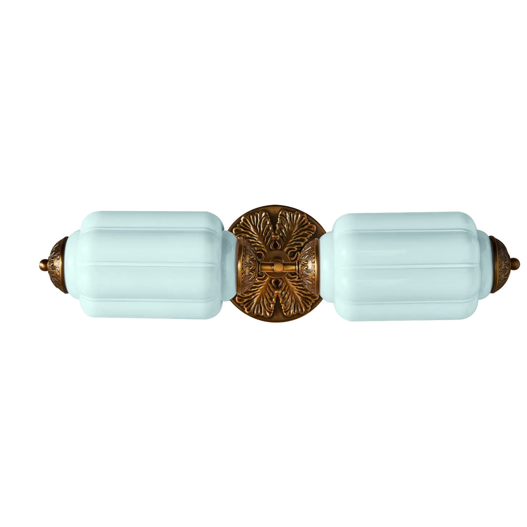 American Vintage Glass Lantern Shaped Horizontal Eloise Wall Sconce