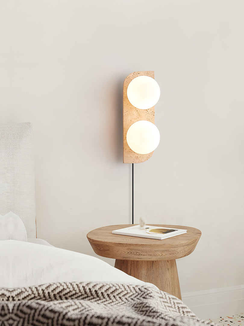 Elysian Travertine Plug-In Wall Light with Inline Switch - product image 2