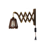 Load image into Gallery viewer, Expandable Wood and Glass Plug-In Wall Sconce - product view 12