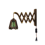 Load image into Gallery viewer, Expandable Wood and Glass Plug-In Wall Sconce - product view 13