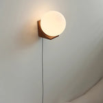 Load image into Gallery viewer, Evelyn Wood Orb Plug-In Wall Light - product image 2