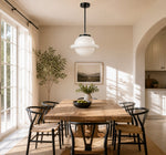 Load image into Gallery viewer, Vintage Art Deco Milk Glass Geometric  Skyscraper Shade Pendant Light