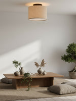 Load image into Gallery viewer, Jelvane Linen Drum Flush Mount - Modern Fabric Bedroom Ceiling Light
