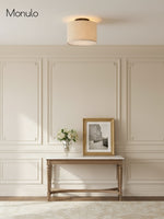 Load image into Gallery viewer, Jelvane Linen Drum Flush Mount - Modern Fabric Bedroom Ceiling Light
