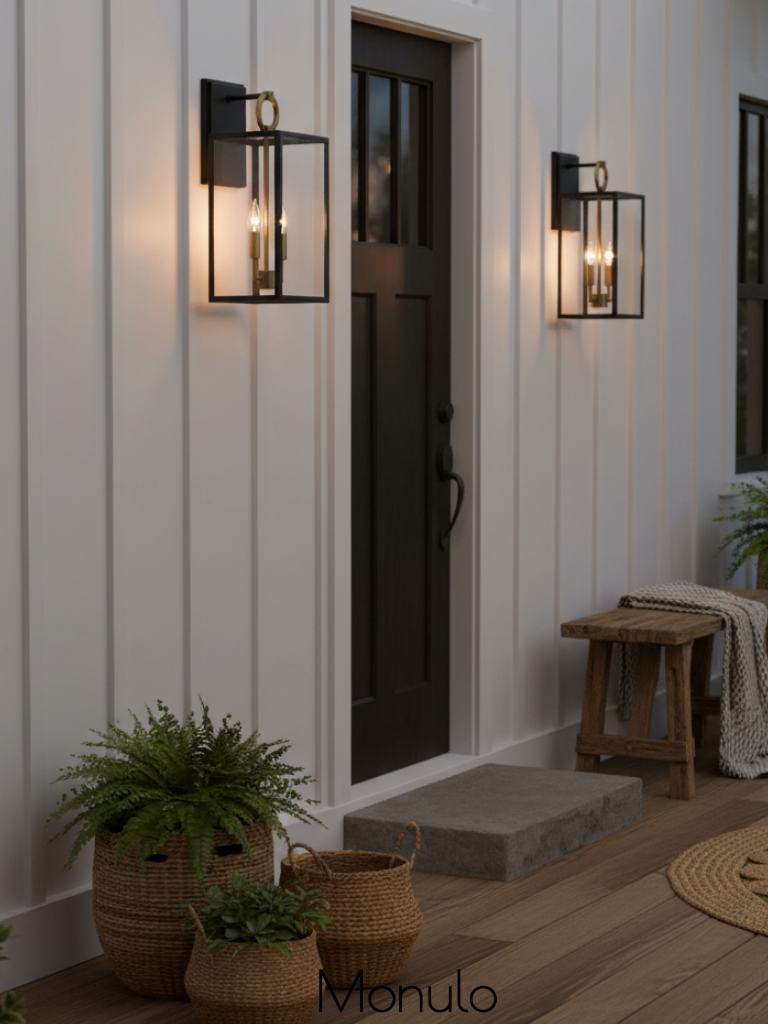 Ferrix Glass Outdoor Wall Light - Industrial Outdoor Porch Light