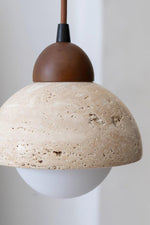 Load image into Gallery viewer, Flower Bud Travertine Wooden Pendant Lamp
