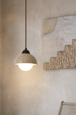 Load image into Gallery viewer, Flower Bud Travertine Wooden Pendant Lamp
