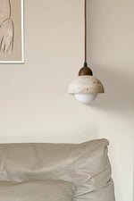 Load image into Gallery viewer, Flower Bud Travertine Wooden Pendant Lamp
