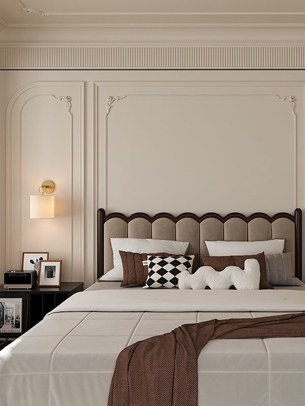 Applique murale minimaliste avec abat-jour en tissu - Abat-jour tambour doux