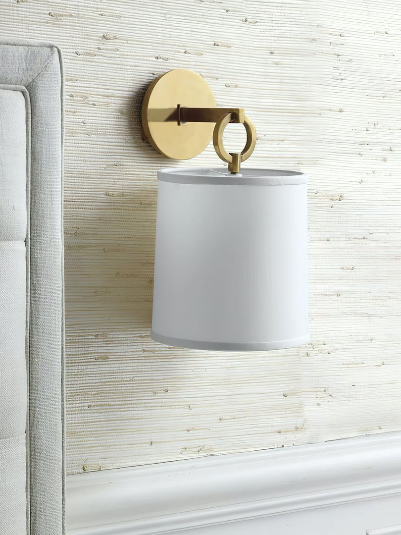 Applique murale minimaliste avec abat-jour en tissu - Abat-jour tambour doux