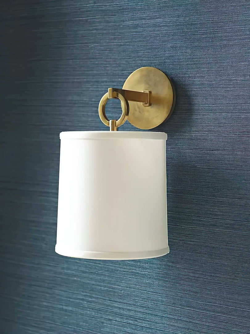 Applique murale minimaliste avec abat-jour en tissu - Abat-jour tambour doux