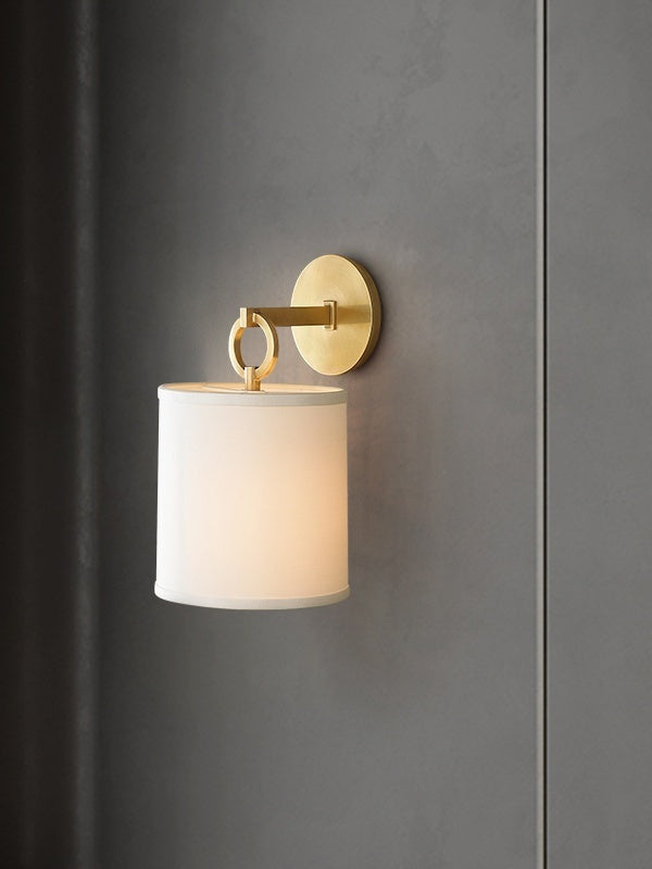 Applique murale minimaliste avec abat-jour en tissu - Abat-jour tambour doux