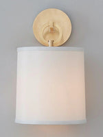 Charger l&#39;image dans la visionneuse de galerie, Applique murale minimaliste avec abat-jour en tissu - Abat-jour tambour doux
