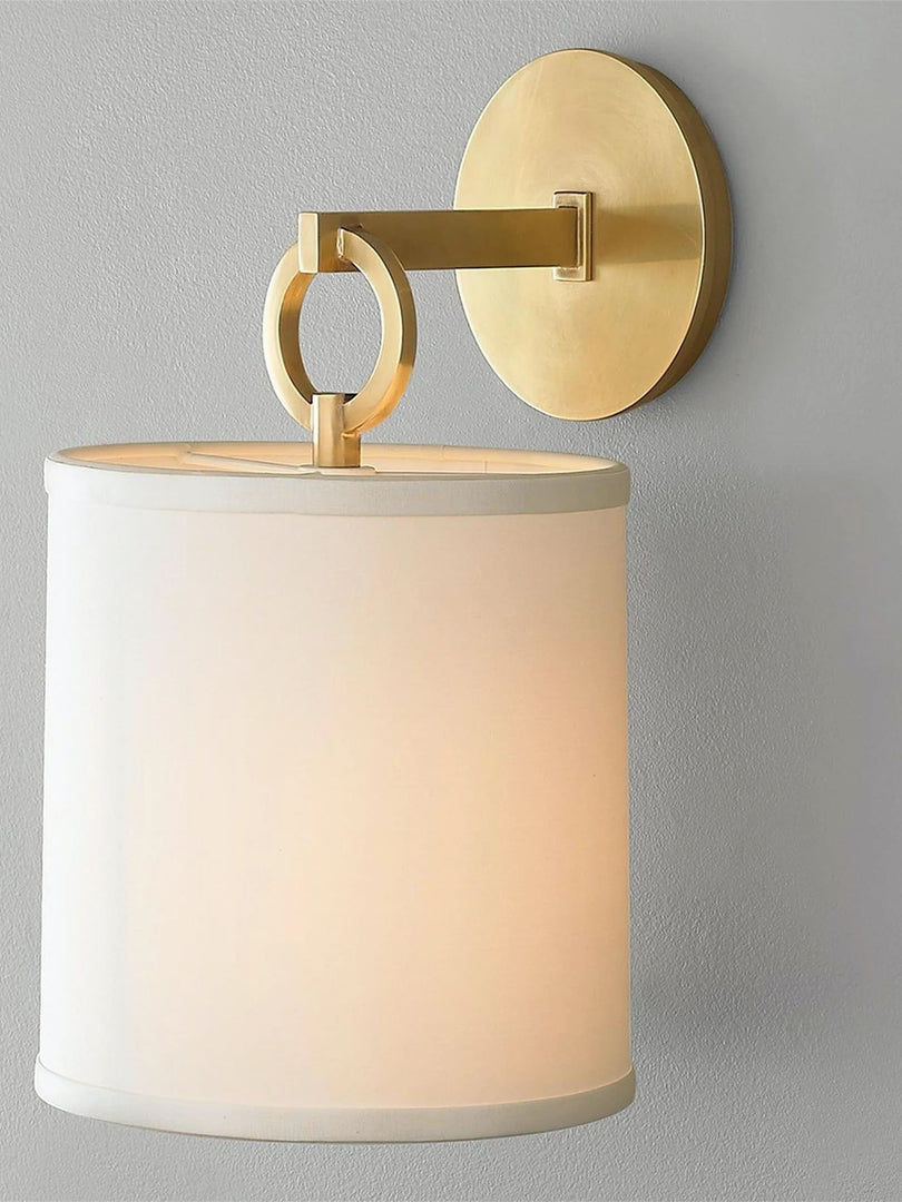 Applique murale minimaliste avec abat-jour en tissu - Abat-jour tambour doux